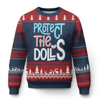 Protect The Dolls Ugly Christmas Sweater Transgender Trans Pride Social Justice - Wonder Print Shop