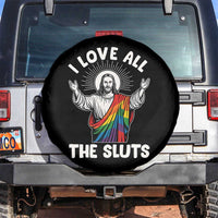 LGBTQ Jesus Spare Tire Cover I Love All The Sluts