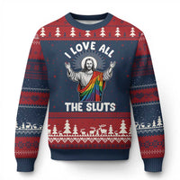 LGBTQ Jesus Ugly Christmas Sweater I Love All The Sluts