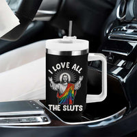 LGBTQ Jesus Tumbler With Handle I Love All The Sluts