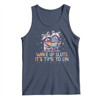Funny Racoon Pride Tank Top Wake Up Sluts It Is Time To Sin LGBTQ Rainbow Flag - Wonder Print Shop