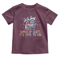 Funny Racoon Pride Toddler T Shirt Wake Up Sluts It Is Time To Sin LGBTQ Rainbow Flag - Wonder Print Shop