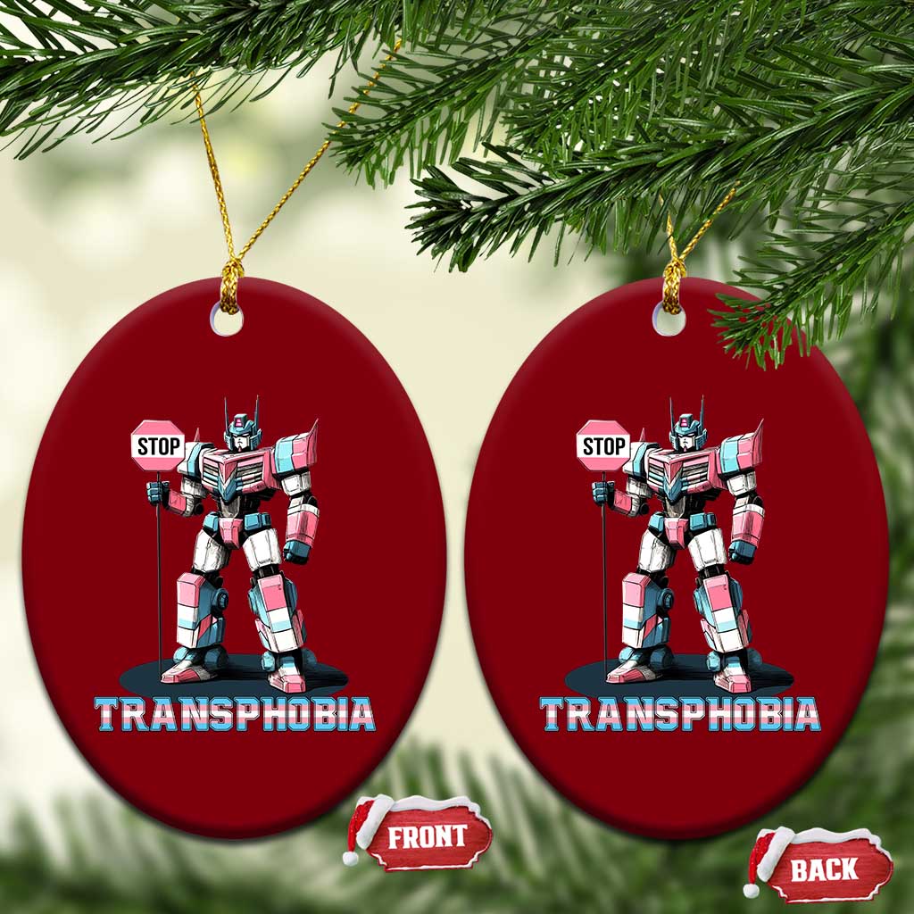 LGBTQ Trans Ceramic Ornament Stop Transphobia Trans Rights Social Justice - Wonder Print Shop