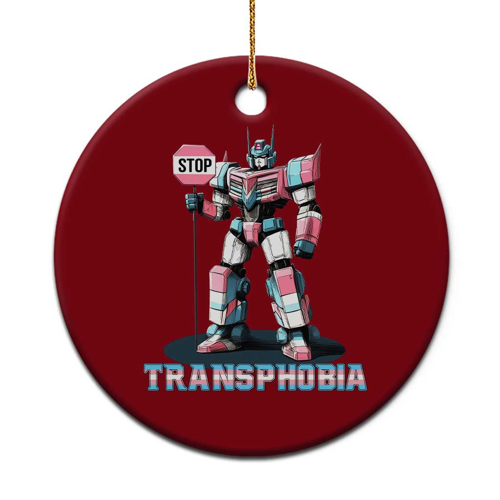 LGBTQ Trans Ceramic Ornament Stop Transphobia Trans Rights Social Justice - Wonder Print Shop