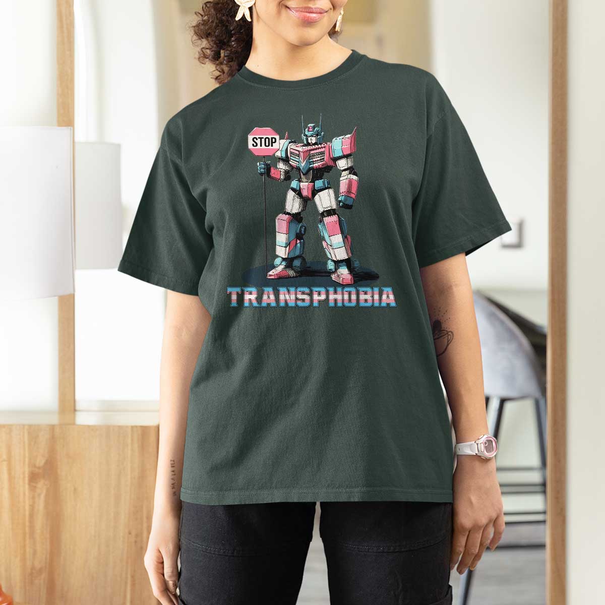LGBTQ Trans T Shirt For Women Stop Transphobia Trans Rights Social Justice