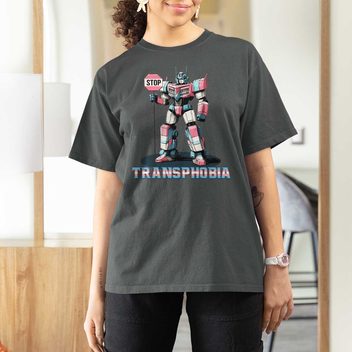 LGBTQ Trans T Shirt For Women Stop Transphobia Trans Rights Social Justice