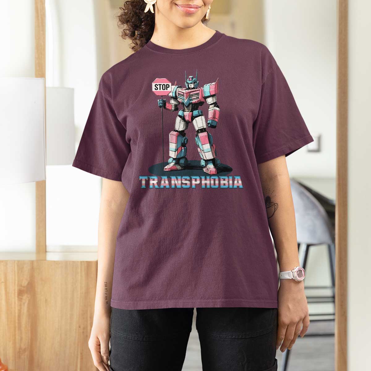 LGBTQ Trans T Shirt For Women Stop Transphobia Trans Rights Social Justice