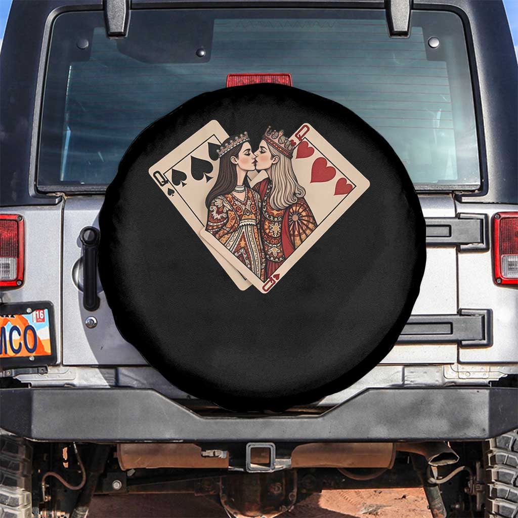 Lesbian Pride Spare Tire Cover Vintage Kissing Cards Sapphic Art