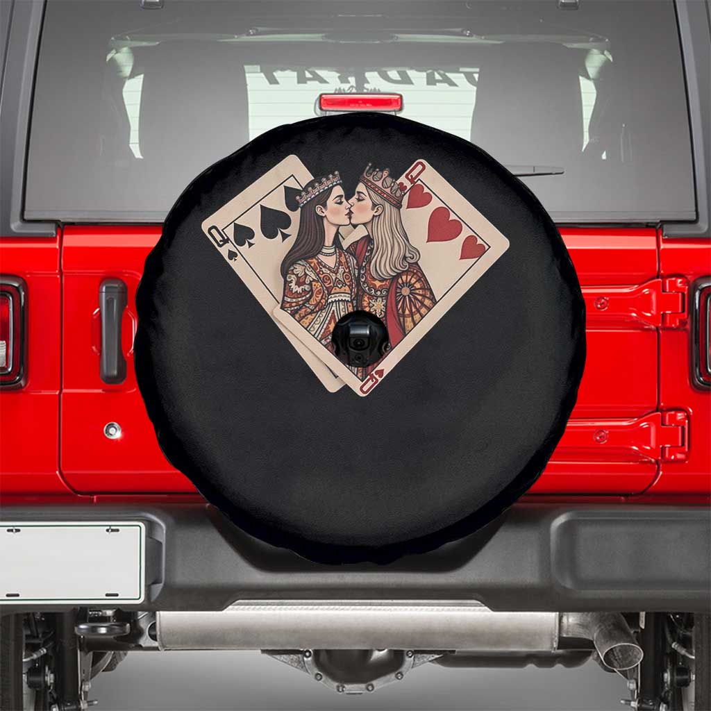 Lesbian Pride Spare Tire Cover Vintage Kissing Cards Sapphic Art