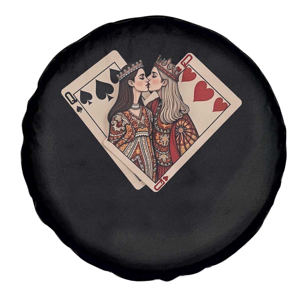 Lesbian Pride Spare Tire Cover Vintage Kissing Cards Sapphic Art