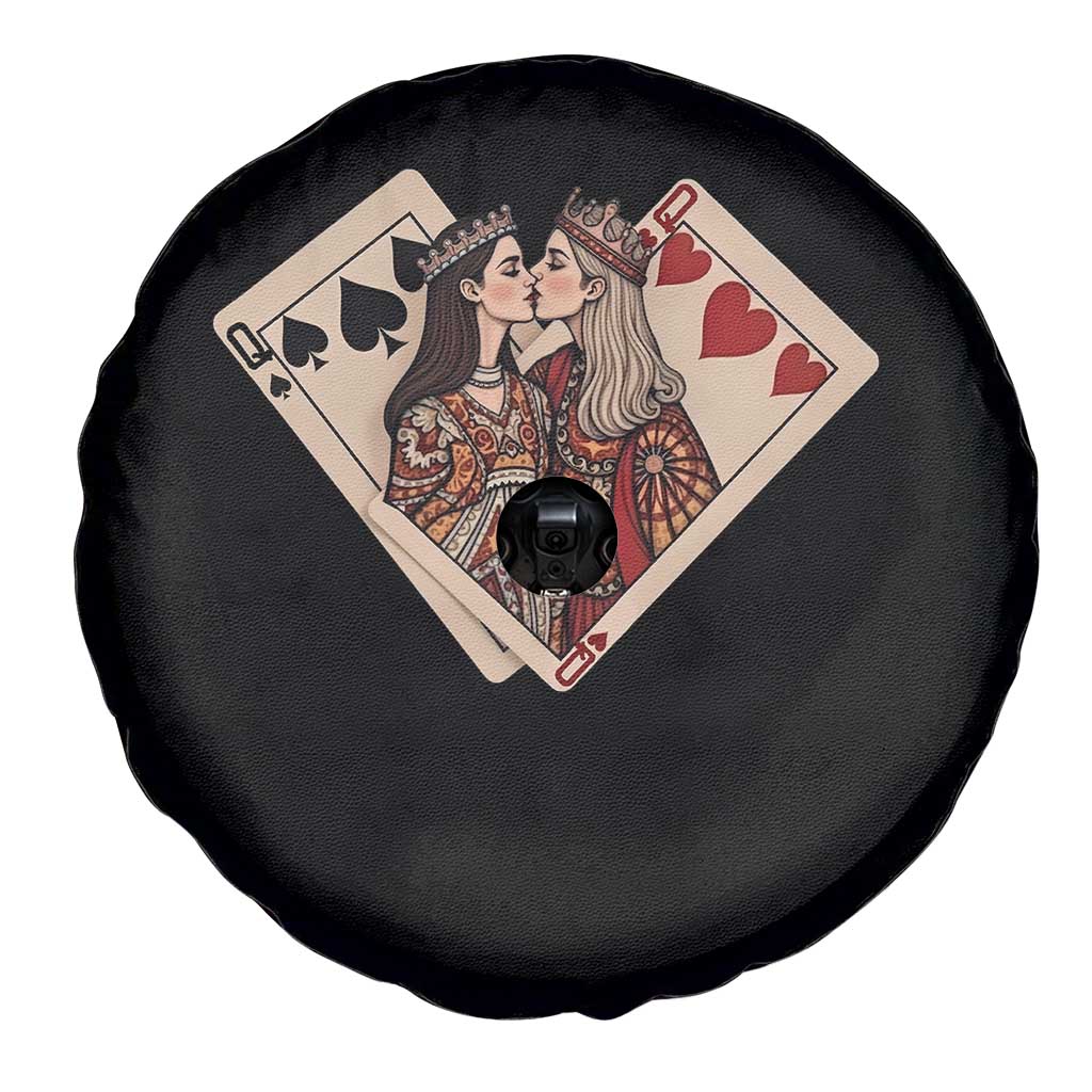 Lesbian Pride Spare Tire Cover Vintage Kissing Cards Sapphic Art