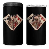 Lesbian Pride 4 in 1 Can Cooler Tumbler Vintage Kissing Cards Sapphic Art