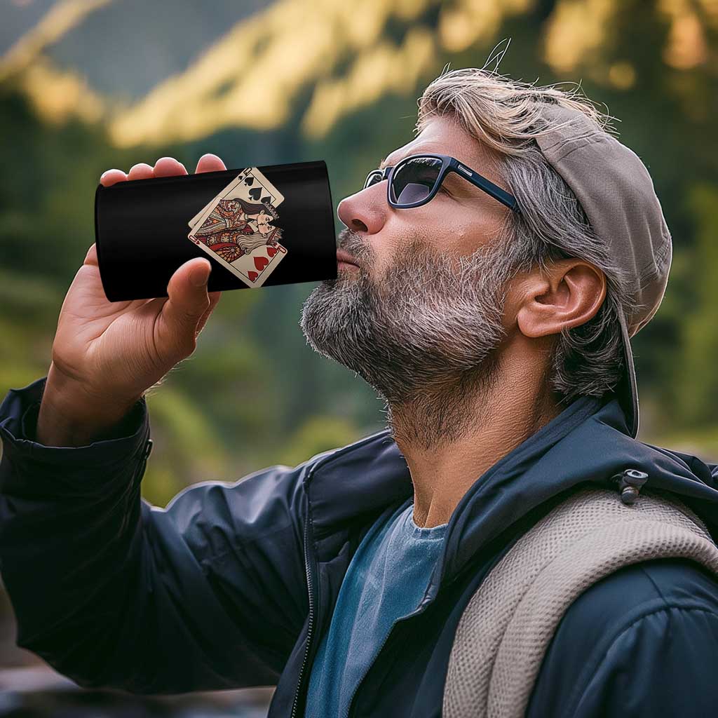Lesbian Pride 4 in 1 Can Cooler Tumbler Vintage Kissing Cards Sapphic Art