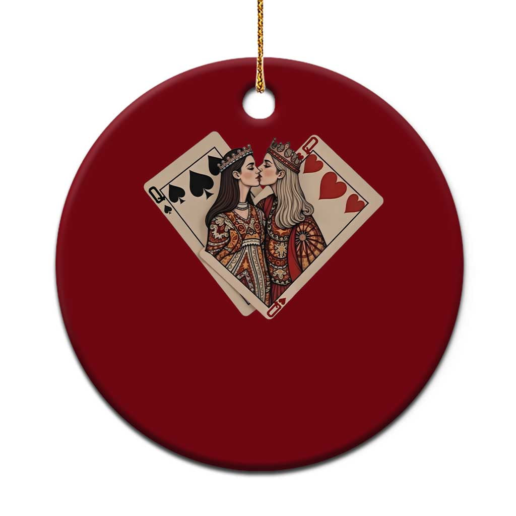 Lesbian Pride Ceramic Ornament Vintage Kissing Cards Sapphic Art - Wonder Print Shop