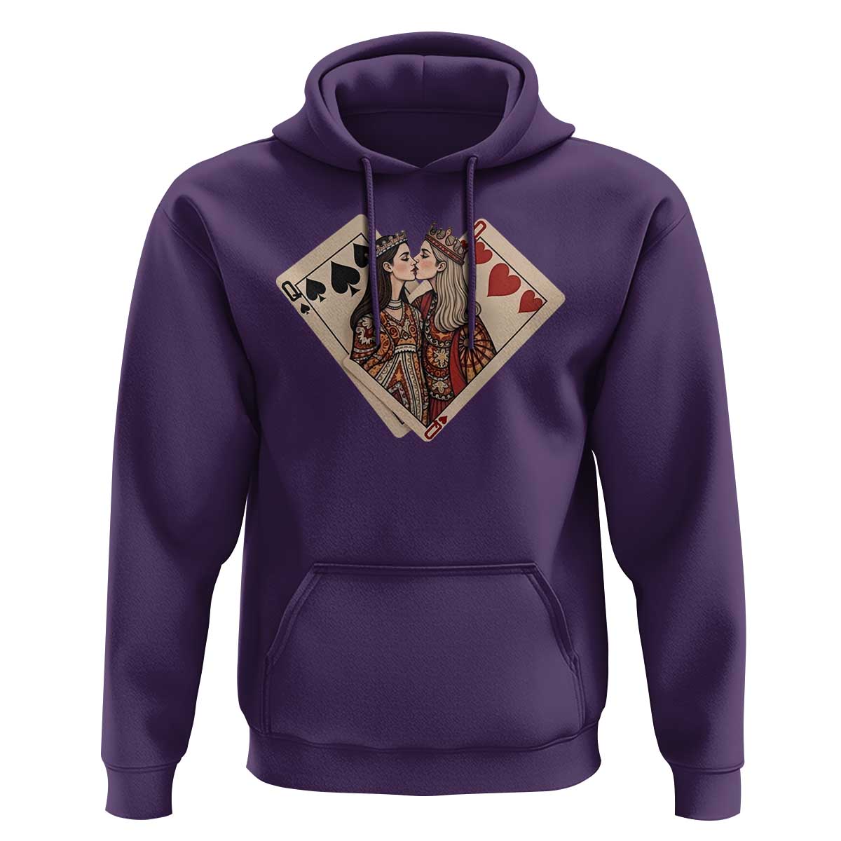 Lesbian Pride Hoodie Vintage Kissing Cards Sapphic Art