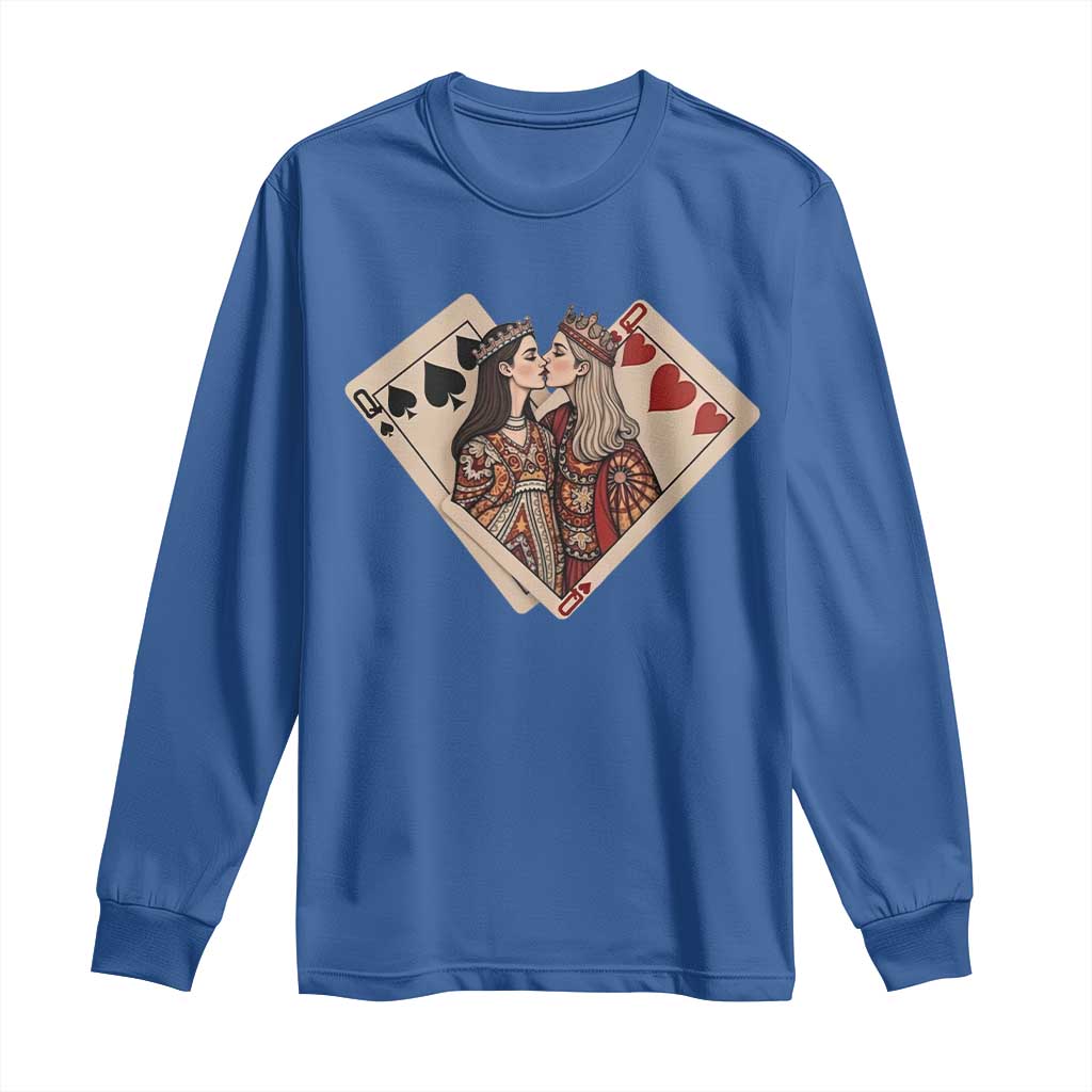 Lesbian Pride Long Sleeve Shirt Vintage Kissing Cards Sapphic Art