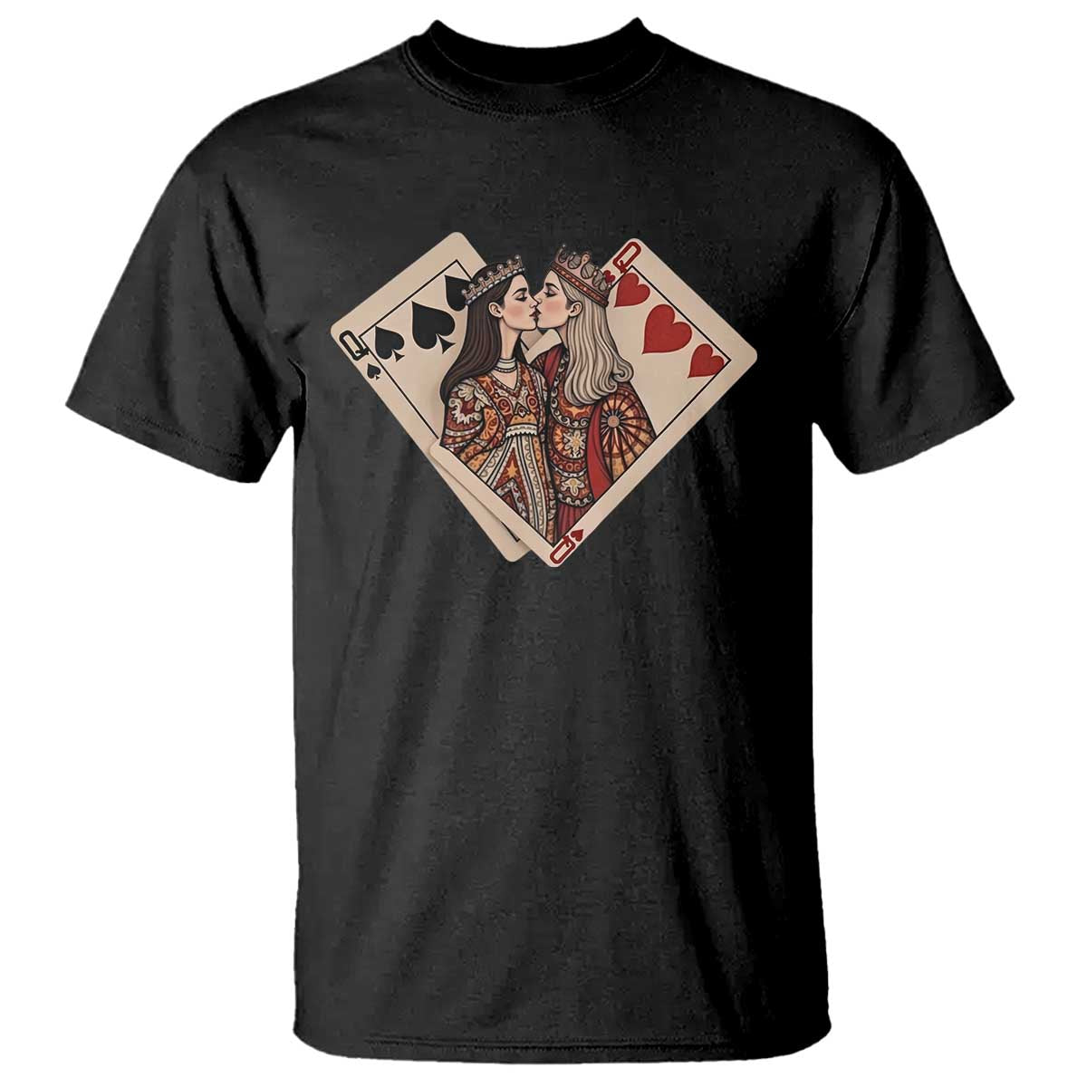 Lesbian Pride T Shirt Vintage Kissing Cards Sapphic Art