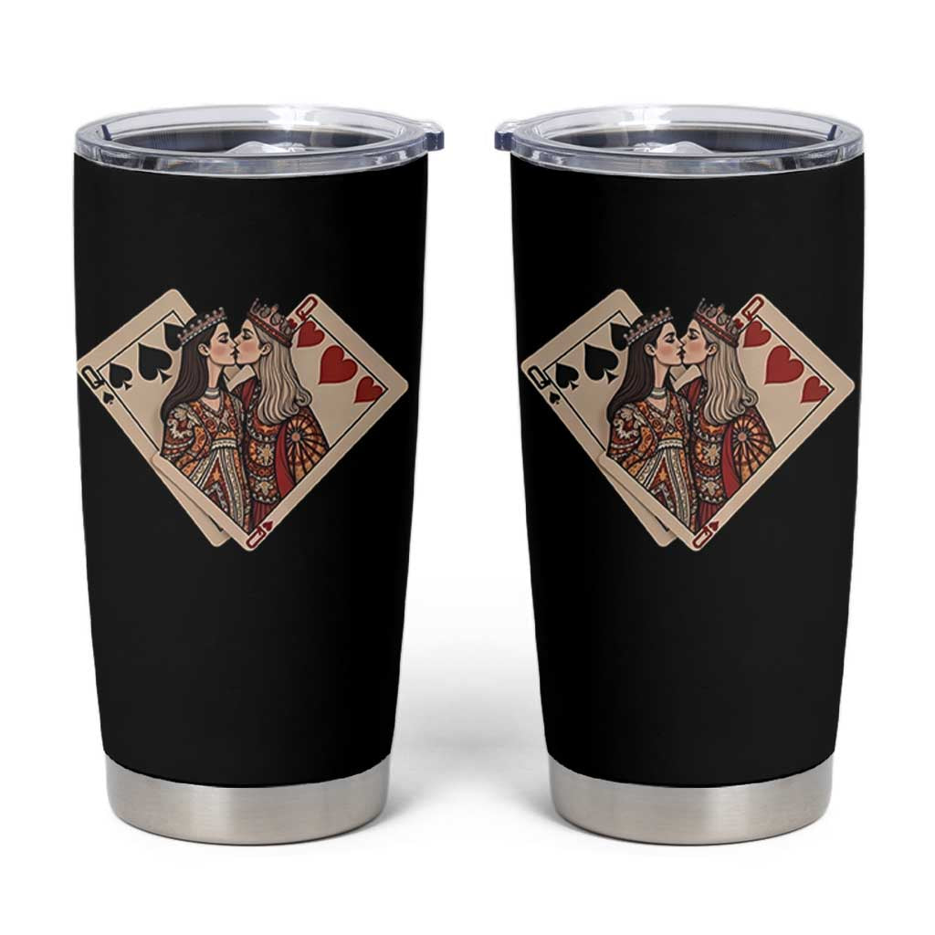 Lesbian Pride Tumbler Cup Vintage Kissing Cards Sapphic Art