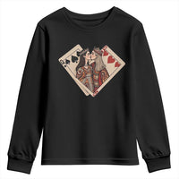 Lesbian Pride Youth Sweatshirt Vintage Kissing Cards Sapphic Art