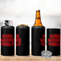 Lesbian 4 in 1 Can Cooler Tumbler Kiss More Girls Funny Pride Month