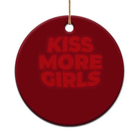 Lesbian Ceramic Ornament Kiss More Girls Funny Pride Month - Wonder Print Shop