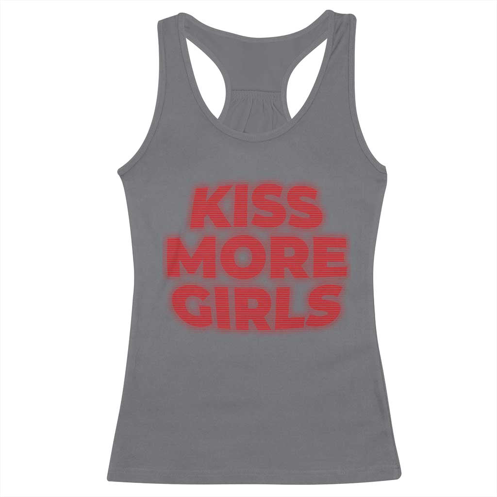 Lesbian Racerback Tank Top Kiss More Girls Funny Pride Month