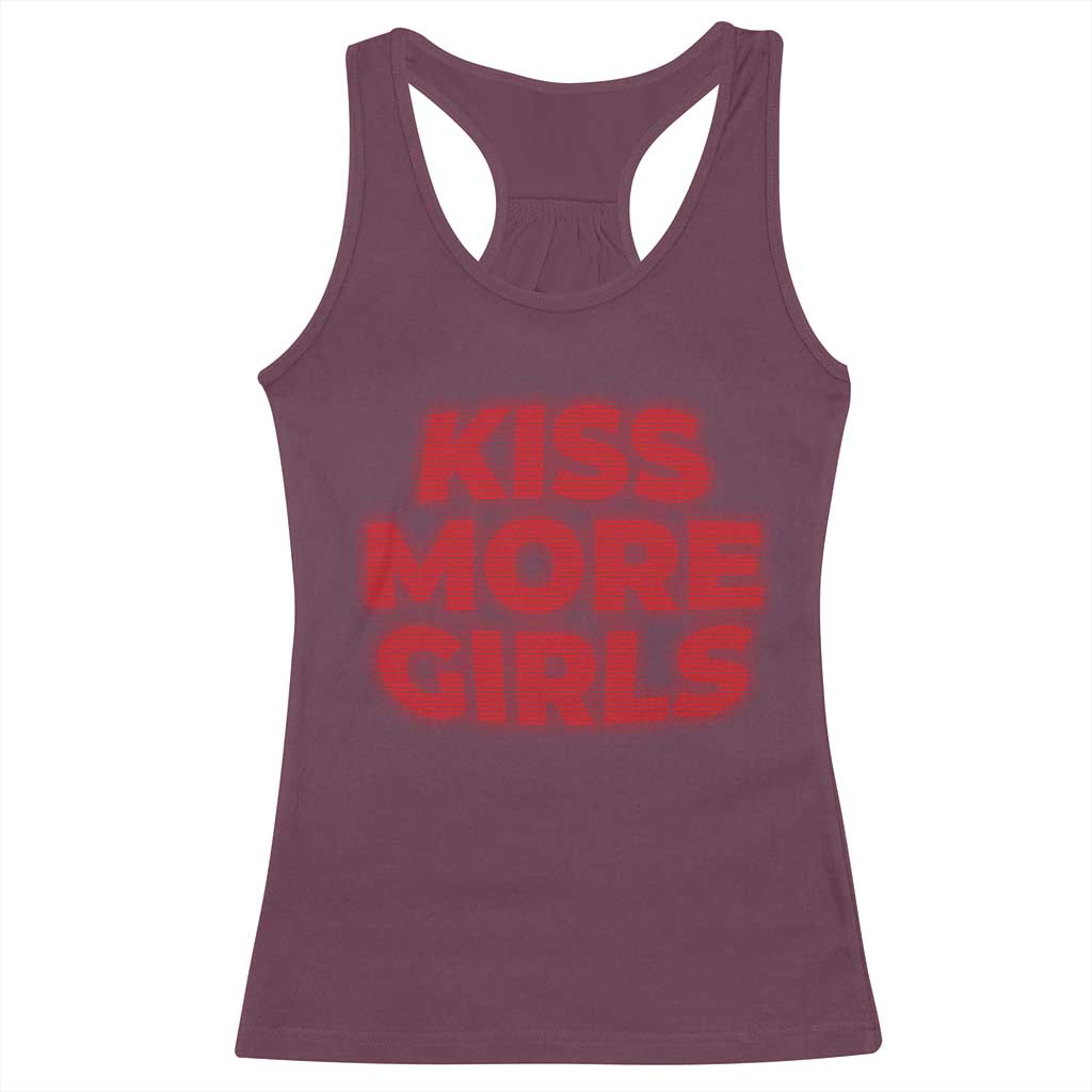 Lesbian Racerback Tank Top Kiss More Girls Funny Pride Month
