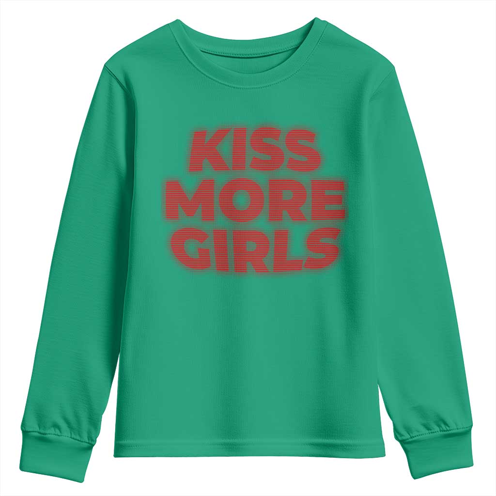 Lesbian Youth Sweatshirt Kiss More Girls Funny Pride Month