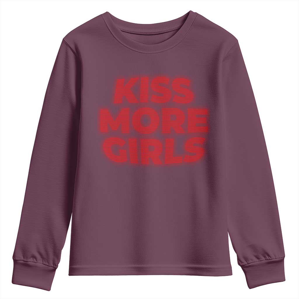 Lesbian Youth Sweatshirt Kiss More Girls Funny Pride Month