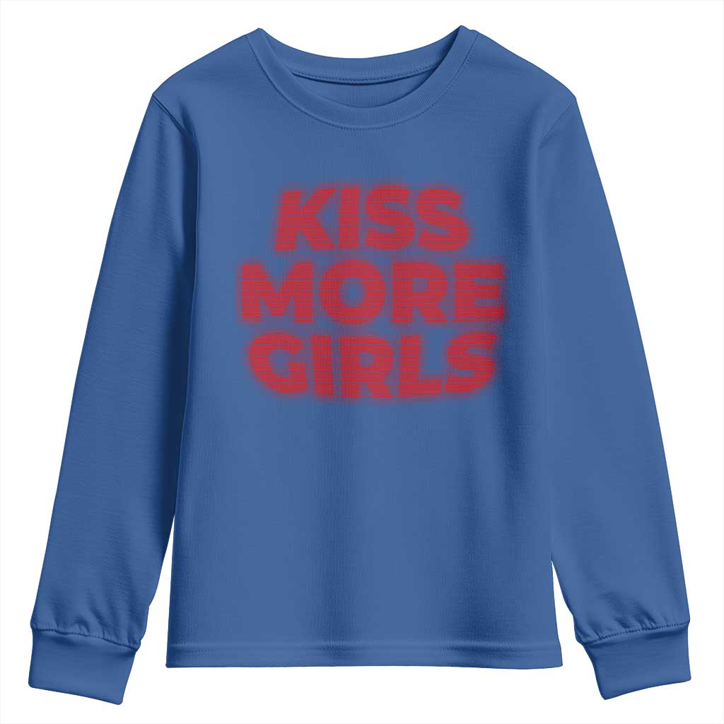 Lesbian Youth Sweatshirt Kiss More Girls Funny Pride Month
