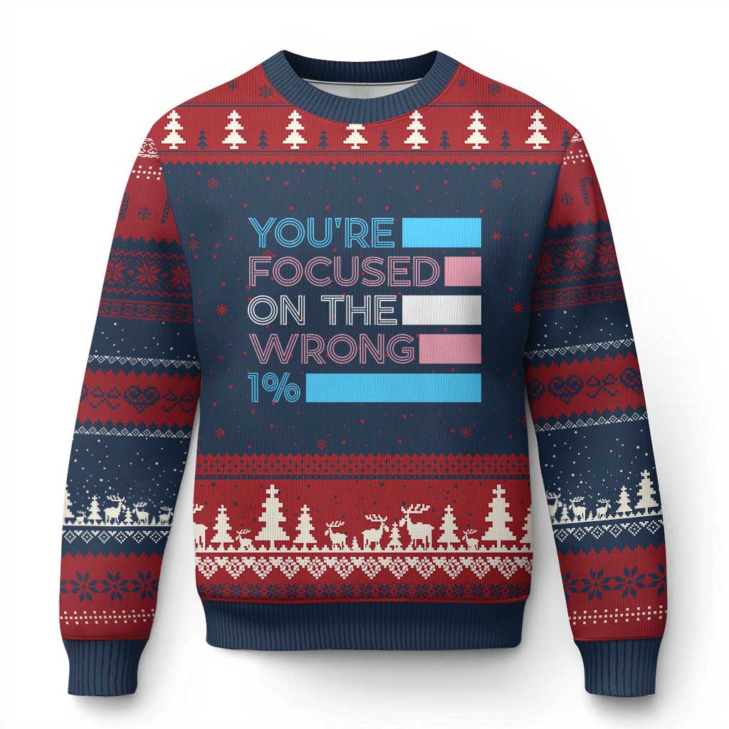 Trans Rights Ugly Christmas Sweater Transgender LGBTQ Queer Pride Ally Social Justice - Wonder Print Shop