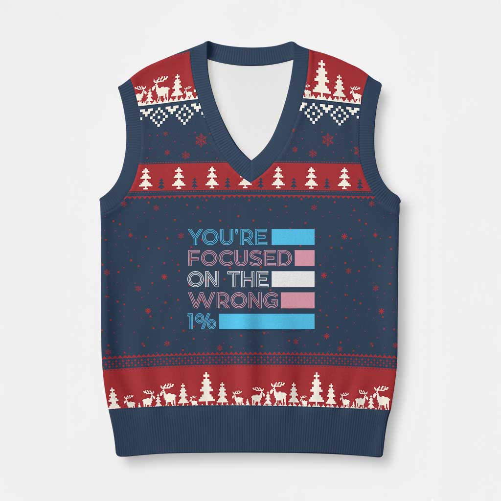 Trans Rights V-Neck Knit Sweater Vest Transgender LGBTQ Queer Pride Ally Social Justice - Wonder Print Shop