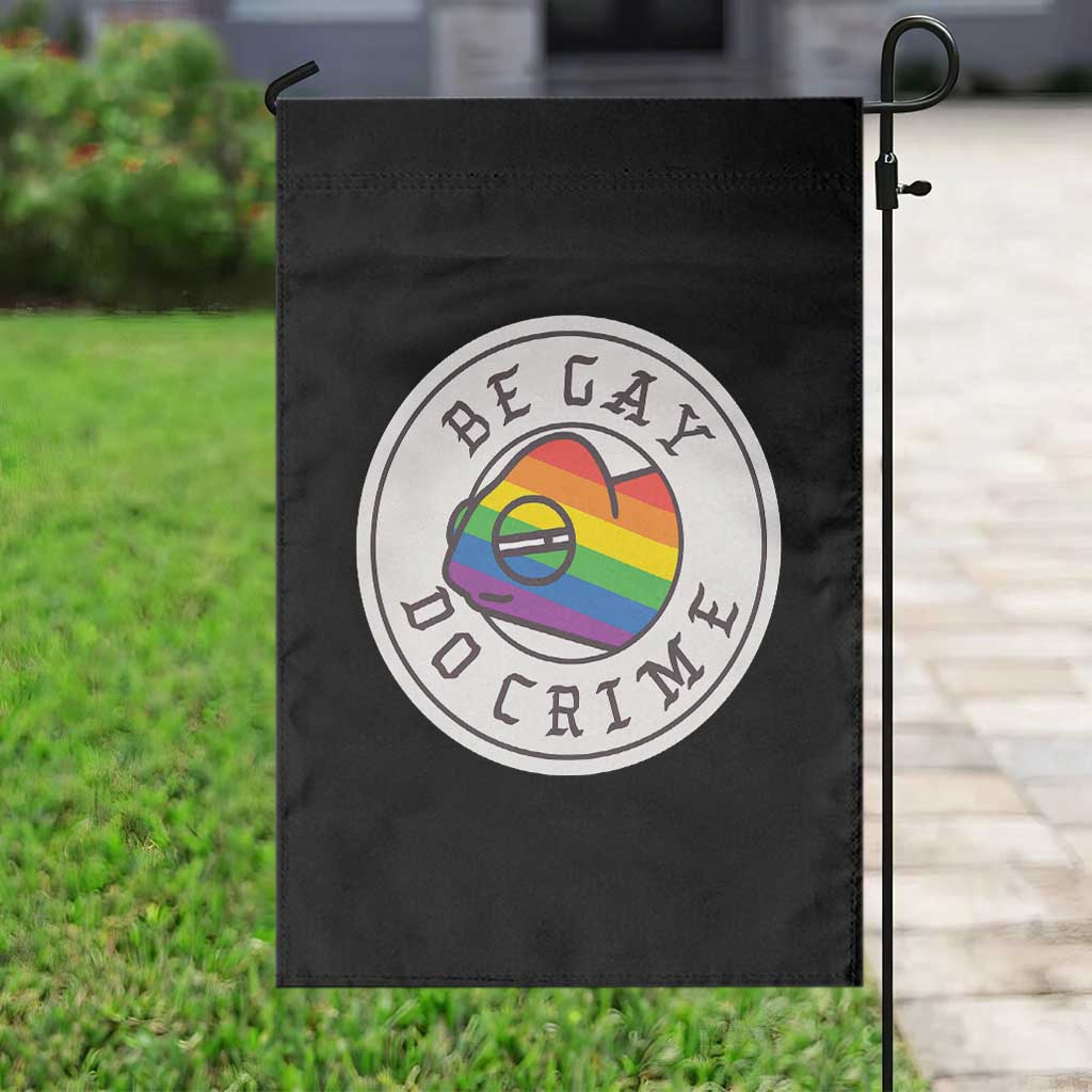 Be Gay Do Crime Rainbow Chameleon LGBTQ Pride Flag Garden Flag - Wonder Print Shop