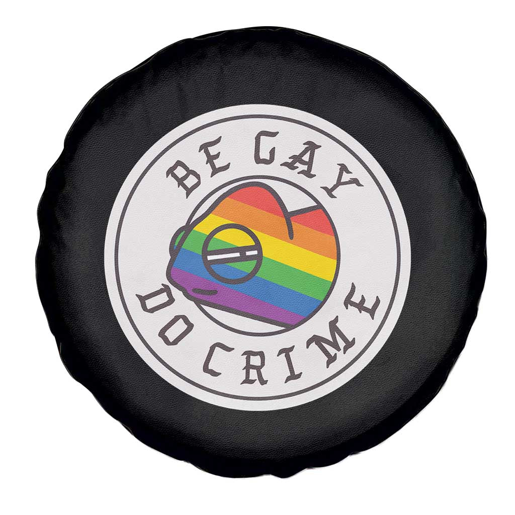 Be Gay Do Crime Rainbow Chameleon LGBTQ Pride Flag Spare Tire Cover - Wonder Print Shop
