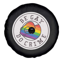 Be Gay Do Crime Rainbow Chameleon LGBTQ Pride Flag Spare Tire Cover - Wonder Print Shop