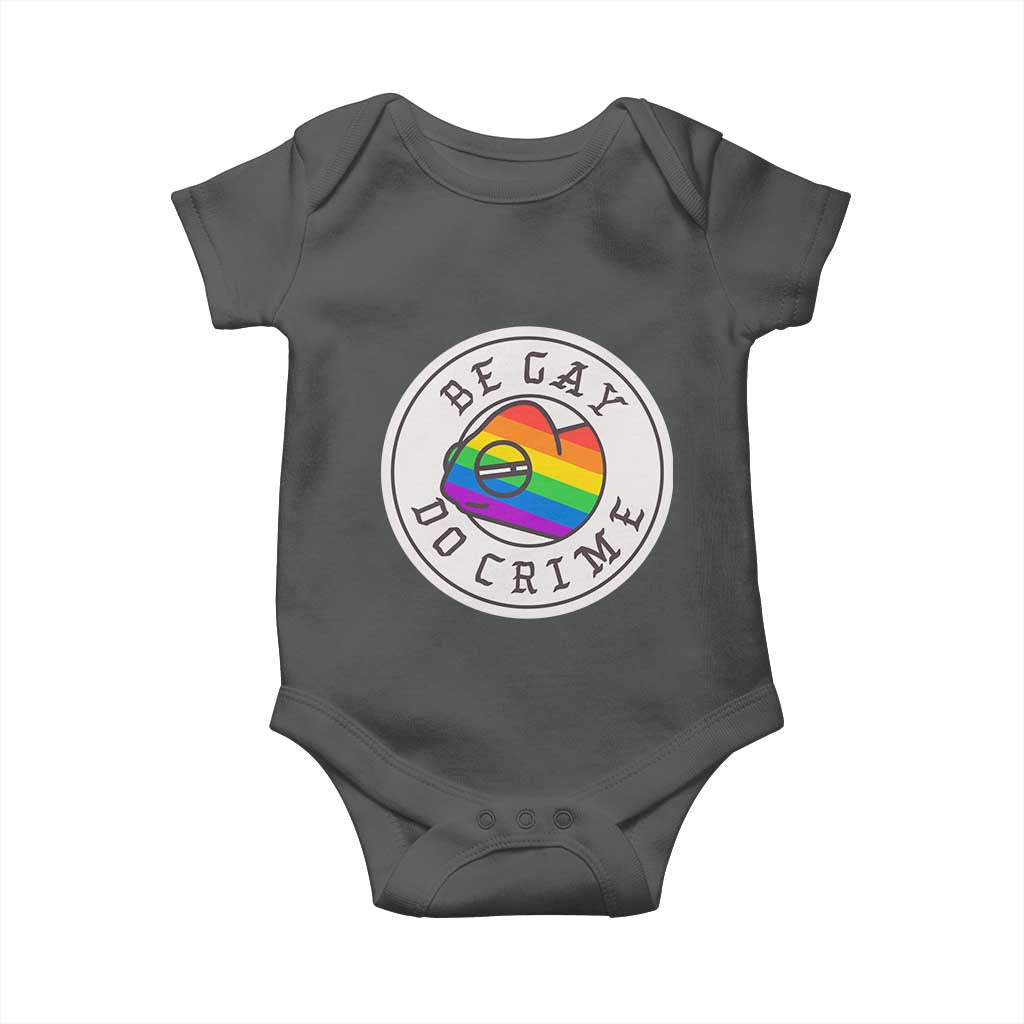 Be Gay Do Crime Rainbow Chameleon LGBTQ Pride Flag Baby Onesie - Wonder Print Shop