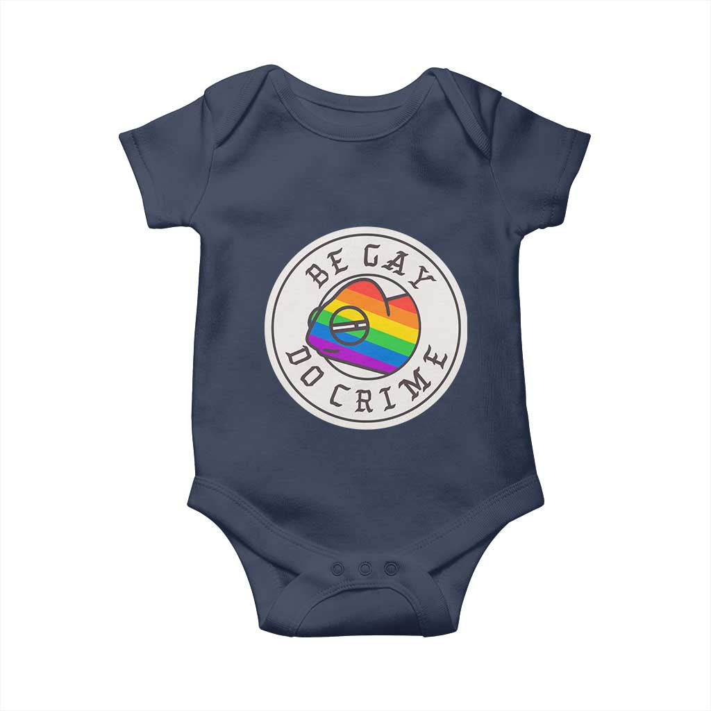 Be Gay Do Crime Rainbow Chameleon LGBTQ Pride Flag Baby Onesie - Wonder Print Shop