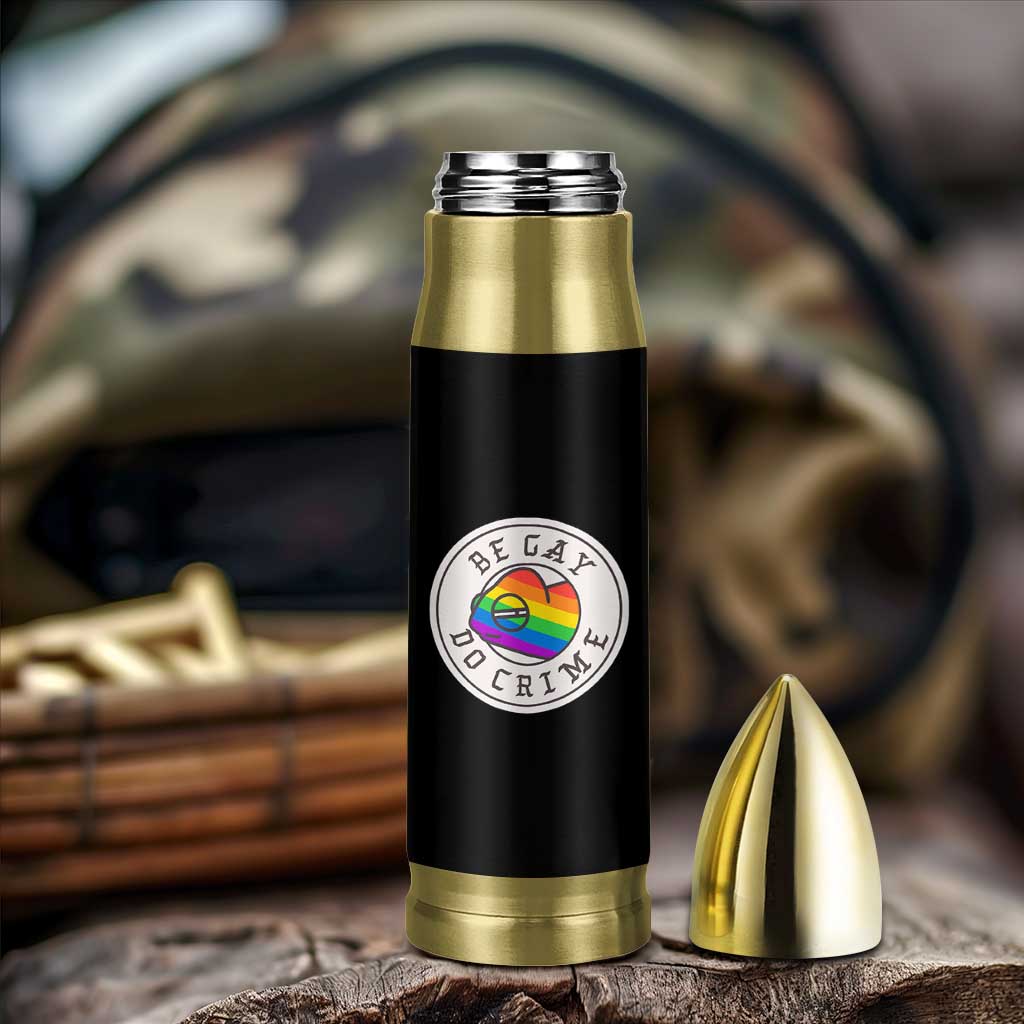 Be Gay Do Crime Rainbow Chameleon LGBTQ Pride Flag Bullet Tumbler - Wonder Print Shop
