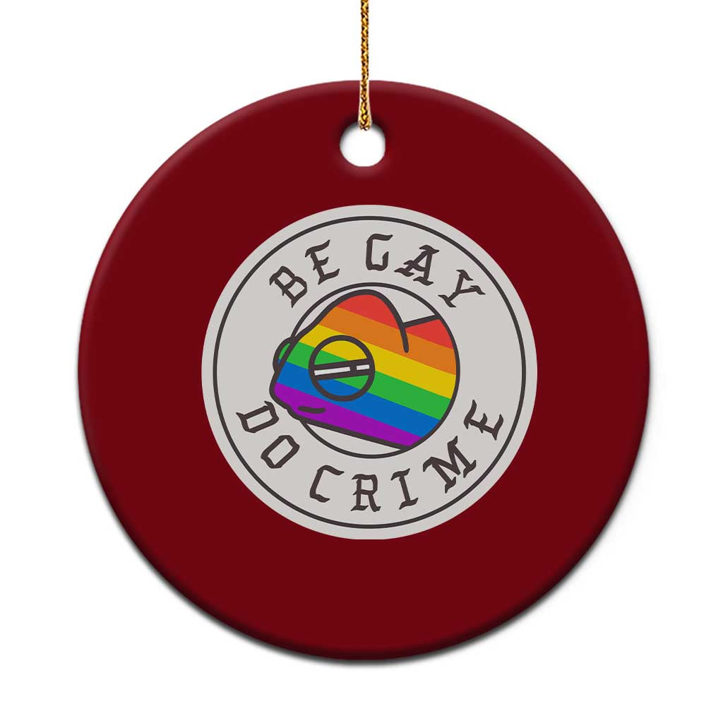 Be Gay Do Crime Rainbow Chameleon LGBTQ Pride Flag Ceramic Ornament - Wonder Print Shop
