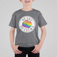 Be Gay Do Crime Rainbow Chameleon LGBTQ Pride Flag T Shirt For Kid - Wonder Print Shop