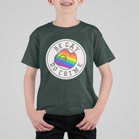 Be Gay Do Crime Rainbow Chameleon LGBTQ Pride Flag T Shirt For Kid - Wonder Print Shop