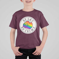 Be Gay Do Crime Rainbow Chameleon LGBTQ Pride Flag T Shirt For Kid - Wonder Print Shop