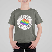Be Gay Do Crime Rainbow Chameleon LGBTQ Pride Flag T Shirt For Kid - Wonder Print Shop