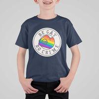 Be Gay Do Crime Rainbow Chameleon LGBTQ Pride Flag T Shirt For Kid - Wonder Print Shop