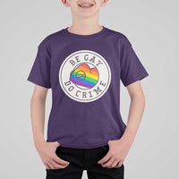 Be Gay Do Crime Rainbow Chameleon LGBTQ Pride Flag T Shirt For Kid - Wonder Print Shop