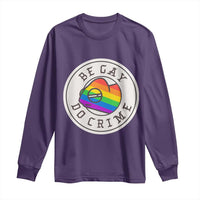 Be Gay Do Crime Rainbow Chameleon LGBTQ Pride Flag Long Sleeve Shirt - Wonder Print Shop