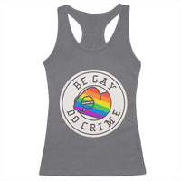 Be Gay Do Crime Rainbow Chameleon LGBTQ Pride Flag Racerback Tank Top - Wonder Print Shop