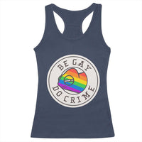 Be Gay Do Crime Rainbow Chameleon LGBTQ Pride Flag Racerback Tank Top - Wonder Print Shop