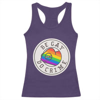 Be Gay Do Crime Rainbow Chameleon LGBTQ Pride Flag Racerback Tank Top - Wonder Print Shop