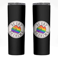 Be Gay Do Crime Rainbow Chameleon LGBTQ Pride Flag Skinny Tumbler - Wonder Print Shop